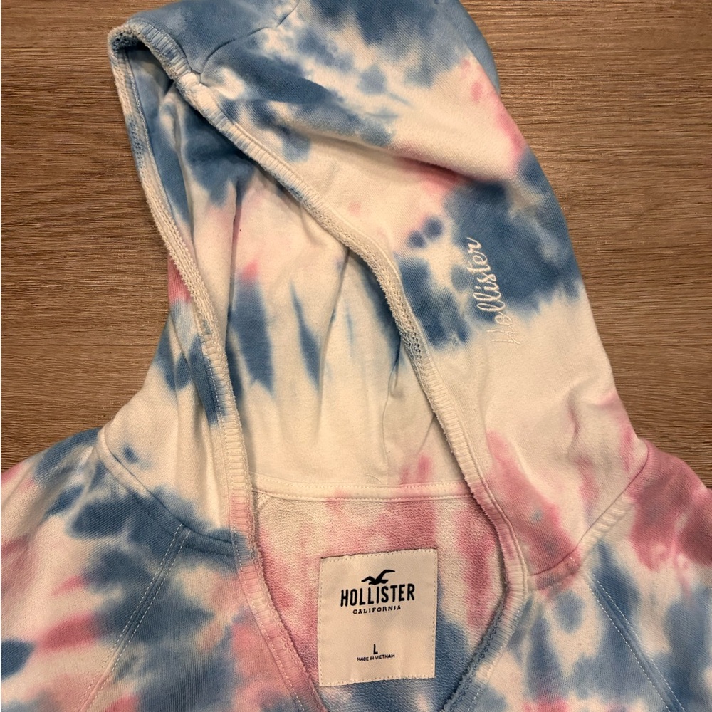 Hollister Blue and Pink Tie-Dye Hoodie - Picture 12 of 12